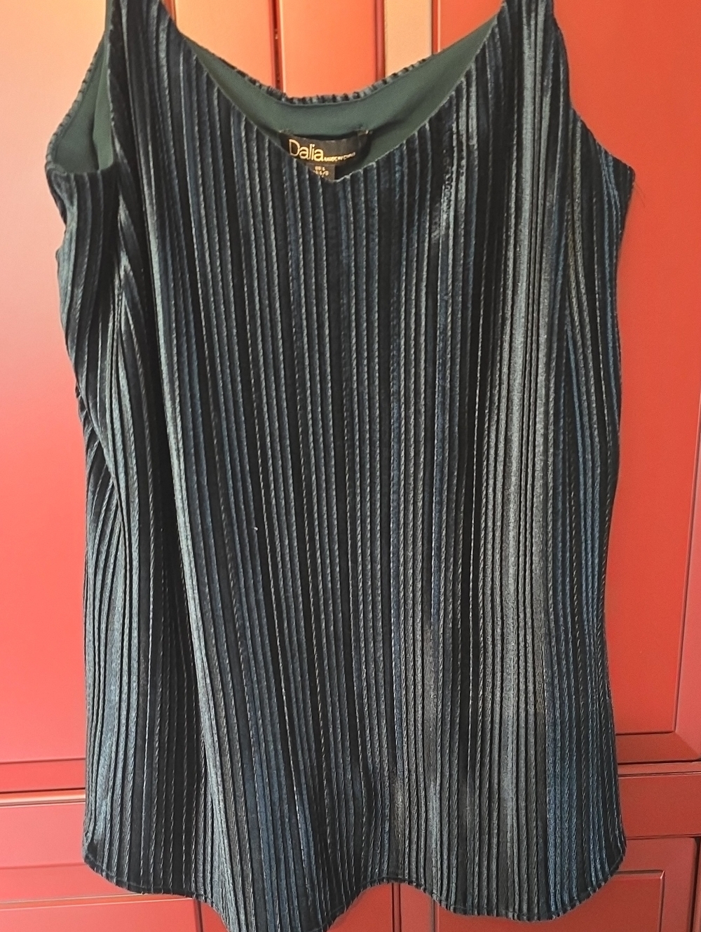 Dalia Black Pleated Spaghetti-Strap Camisole